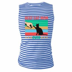 Майка-тельняшка Best cat mom ever - PrintSalon