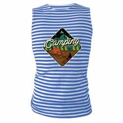 Майка-тельняшка Camping and forest - PrintSalon