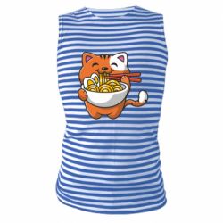 Майка-тельняшка Cat and Ramen - PrintSalon