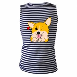 Майка-тельняшка Cute Corgi Puppy - PrintSalon