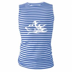 Майка-тельняшка Flaming shark - PrintSalon