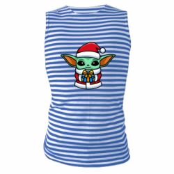 Майка-тельняшка Grogu Santa Claus - PrintSalon