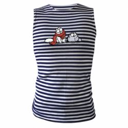 Майка-тельняшка Кот Саймона Зима - PrintSalon