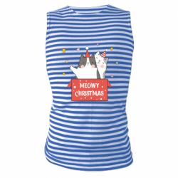 Майка-тельняшка Meowy Christmas ( present box ) - PrintSalon
