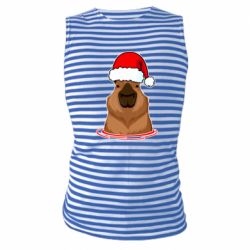 Майка-тельняшка Новогодняя капибара
