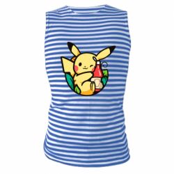Майка-тельняшка Pikachu with ketchup - PrintSalon