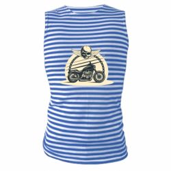 Майка-тельняшка Skull and Bike - PrintSalon