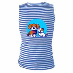 Майка-тельняшка Собачка и котик - PrintSalon