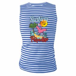 Майка-тельняшка Surfing Paradise Flamingo - PrintSalon
