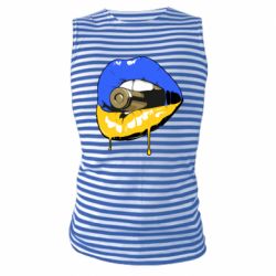 Майка-тільняшка Україна! Губи з кулею - PrintSalon