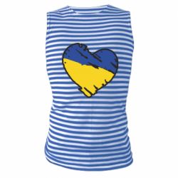 Майка-тельняшка Украина сердце с царапинами - PrintSalon