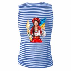 Майка-тельняшка Украинская девушка в венку - PrintSalon