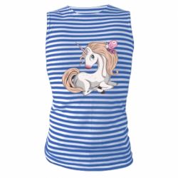 Майка-тельняшка Unicorn with bow tie - PrintSalon