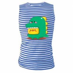 Майка-тельняшка Уточка в костюме динозавра - PrintSalon