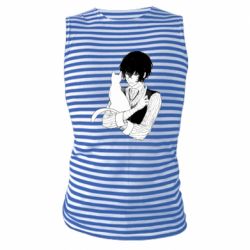 Майка-тельняшка Великий из бродячих псов черно белое