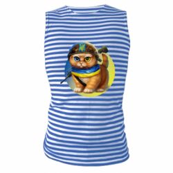 Майка-тельняшка Военный котик - PrintSalon