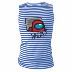 Майка-тельняшка Where? ( Among Us ) - PrintSalon
