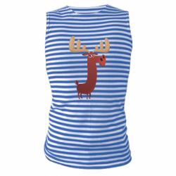 Майка-тельняшка Забавный олень - PrintSalon