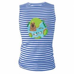 Майка-тельняшка Капибара в воде - PrintSalon