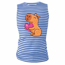 Майка-тельняшка Капибара сердечко - PrintSalon