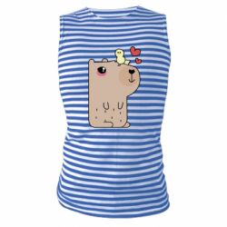 Майка-тельняшка Капибара с цыпленком - PrintSalon