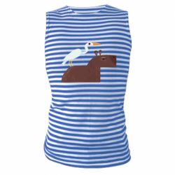 Майка-тельняшка Капибара с цаплей - PrintSalon