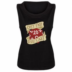 Женская майка Crit fast - die last - PrintSalon