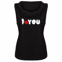 Женская майка День Валентина I love you - PrintSalon