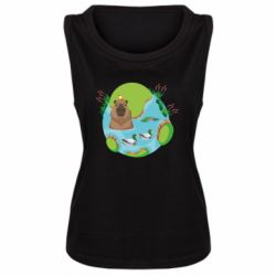 Женская майка Капибара в воде - PrintSalon
