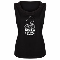 Женская майка Капибара на велосипеде - PrintSalon