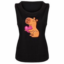 Женская майка Капибара сердечко - PrintSalon