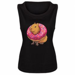 Женская майка Пончик с капибарой - PrintSalon