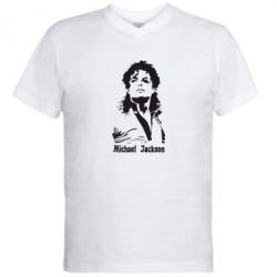 Чоловіча футболка з V-подібним вирізом Майкл Джексон - PrintSalon
