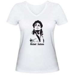 Жіноча футболка з V-подібним вирізом Майкл Джексон - PrintSalon