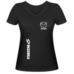Женская футболка с V-образным вырезом Mazda 6 vert - PrintSalon