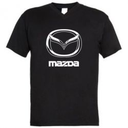 Мужская футболка  с V-образным вырезом Mazda Logo - PrintSalon
