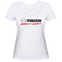 Женская футболка с V-образным вырезом Mazda Zoom-Zoom - PrintSalon