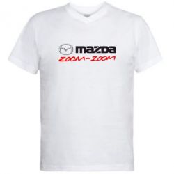Мужская футболка  с V-образным вырезом Mazda Zoom-Zoom - PrintSalon