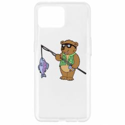 Чехол для Oppo Reno 4 Lite Медведь ловит рыбу