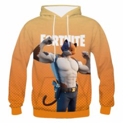 Мужское 3D худи Meowscles from Fortnite - PrintSalon