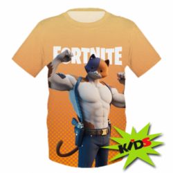Детская 3D футболка Meowscles from Fortnite - PrintSalon