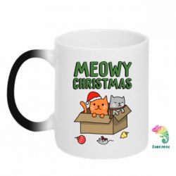 Чашка-хамелеон Meowy Christmas