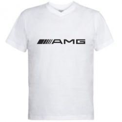 Мужская футболка  с V-образным вырезом Mercedes-AMG - PrintSalon