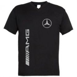 Мужская футболка  с V-образным вырезом Mercedes AMG - PrintSalon
