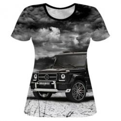 Женская футболка 3D Mercedes Benz brabus