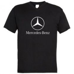Чоловіча футболка з V-подібним вирізом Mercedes Benz - PrintSalon