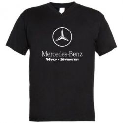 Мужская футболка  с V-образным вырезом Mercedes Benz - PrintSalon