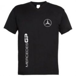 Мужская футболка  с V-образным вырезом Mercedes GP Logo - PrintSalon