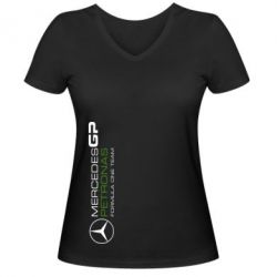 Женская футболка с V-образным вырезом Mercedes GP Vert - PrintSalon