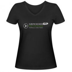 Жіноча футболка з V-подібним вирізом Mercedes GP - PrintSalon